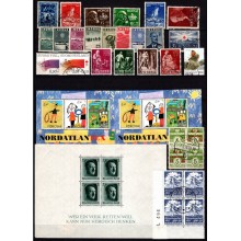 Blandet lot med miniark - forskellige bedre enkeltmærker - FDC og div. Soldater brevkort - høj AFA.